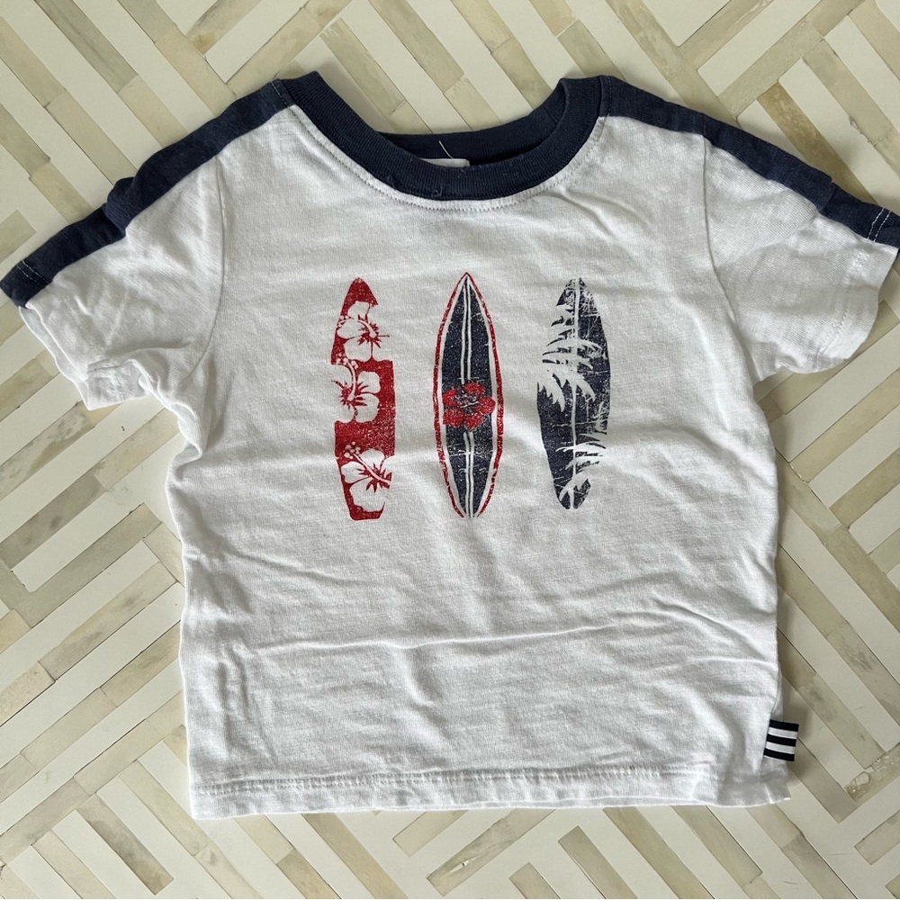 SPLENDID White and Blue Surfboard Tee, 2T